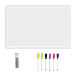 Acrílico transparente Dry Erase Board, Message Writing Board, acrílico transparente para Memo, Office White Lista de Tarefas Whiteboard