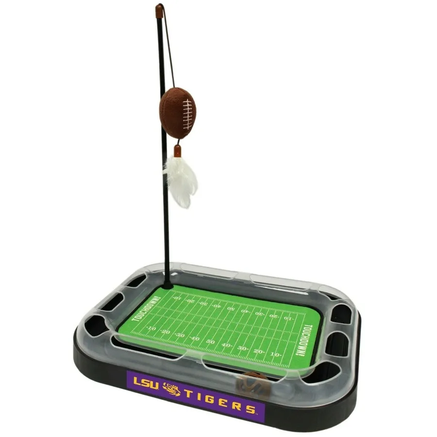 

Игрушка-когтеточка NCAA LSU Tigers с кошачьей мятой, плюшевыми перьями и другими элементами, 5-в-1, для кошек