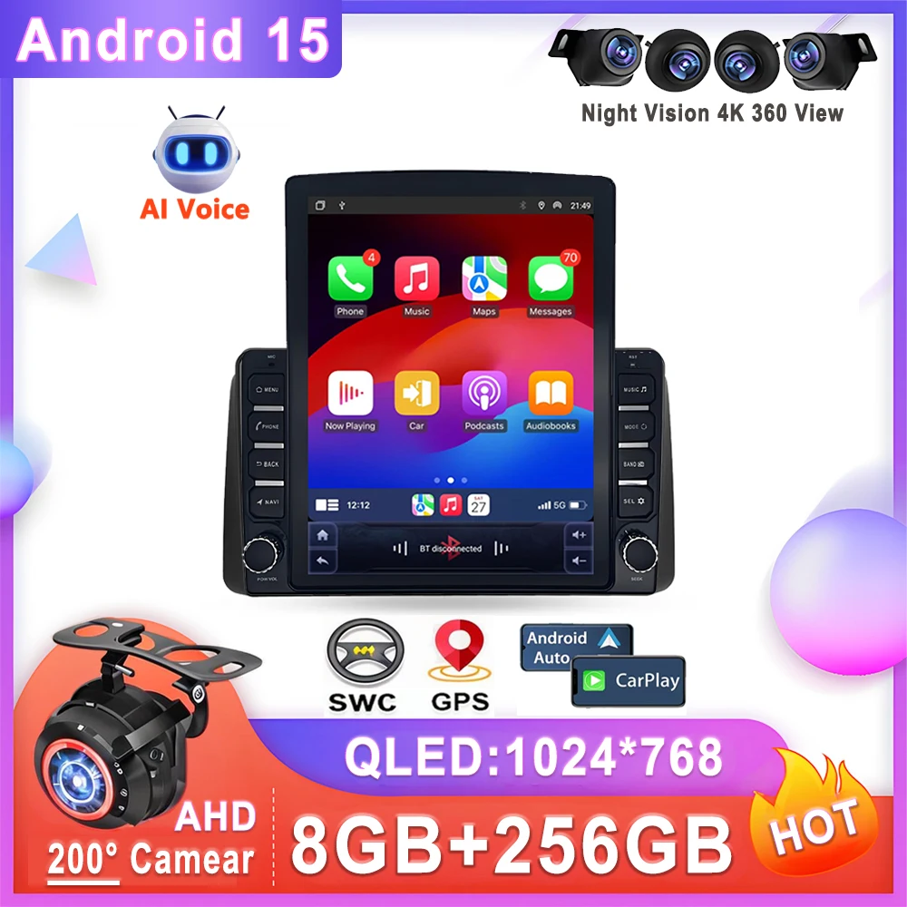 

9,7-дюймовый для Chrysler Grand Voyager 5 2011-2015 Автомобильный DVD Android 15 Авто Мультимедийное радио Стерео Сенсорный экран Навигация BT GPS