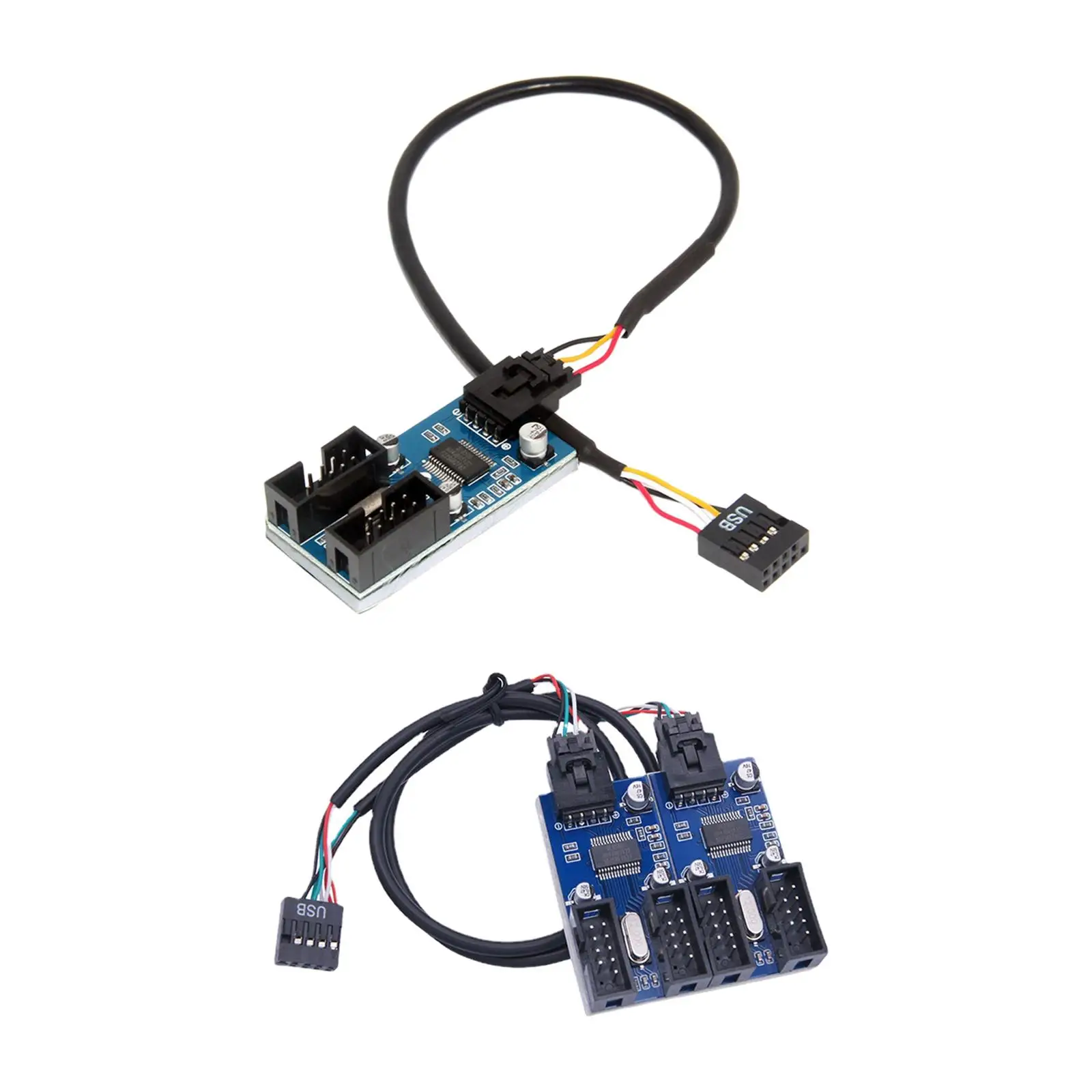 9 Pin USB Header USB Cable Fan Splitter Cable Port USB2.0 for Computer