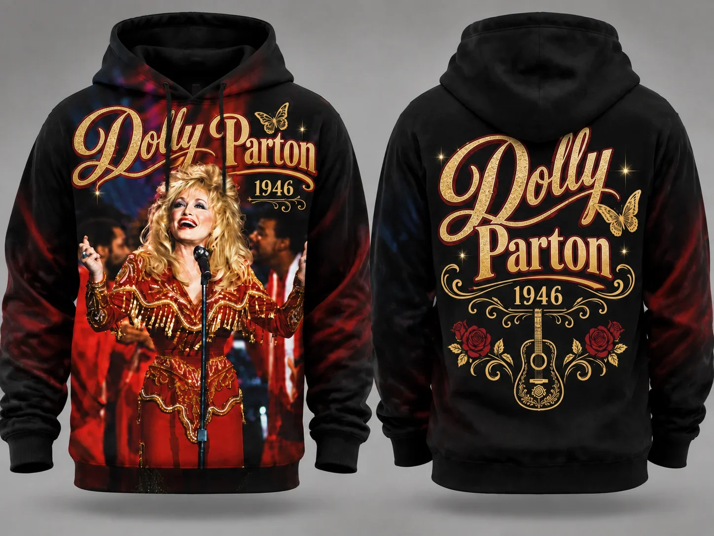Dolly Parton Hoodie Y2K Country Singer 3D Full Print Men Women Stage Portrait Hooded Sweatshirt For Music Fans Daily Wear