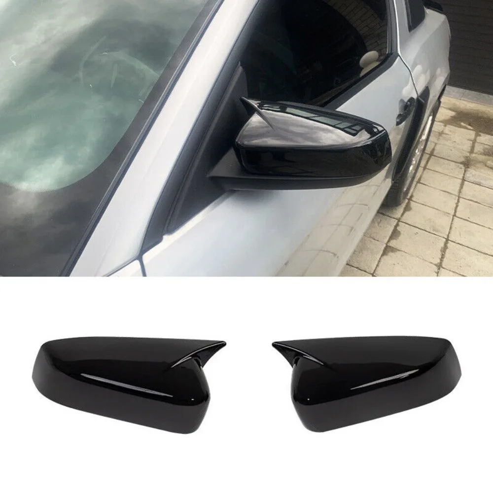 

Bright black horn rearview mirror cover decoration 2 pieces for Ford Mustang 2009 - 2014-