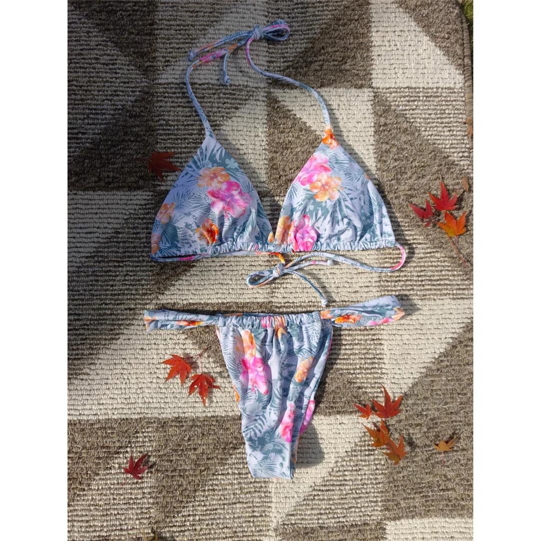 XS - XL, Bikini mit Blumenmuster, Damen-Badeanzug, zweiteiliges Bikini-Set, Damen-Badebekleidung, gepolsterter Badeanzug, Badeanzug, Modell V6530. – Detail 21