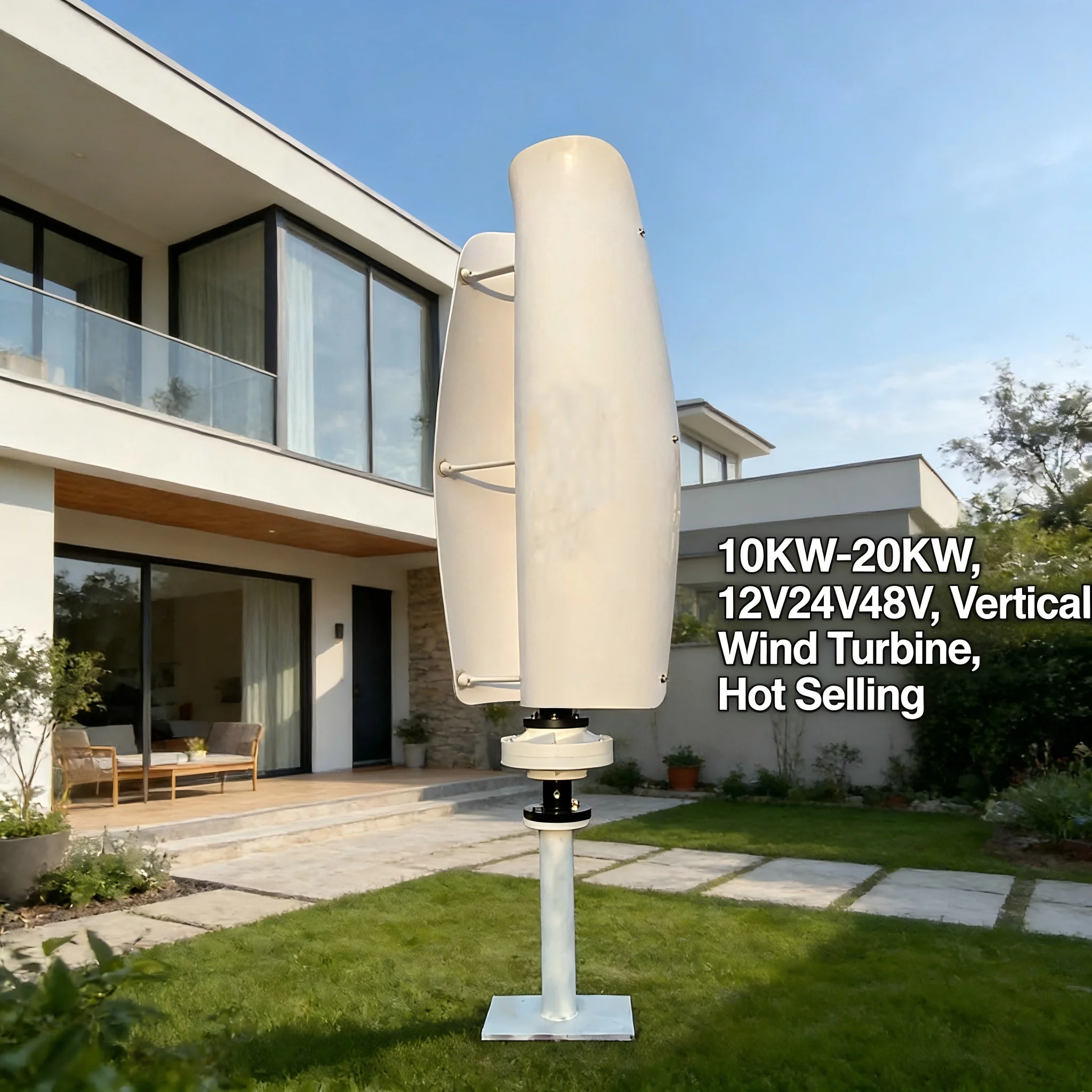 6000W Advanced Vertical Wind Generator 12V 24V 48V 3-Phase High Efficiency System
