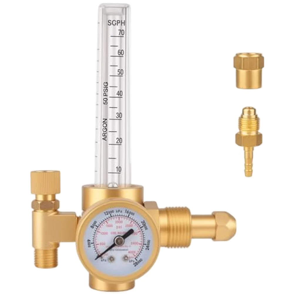 Brass Pressure Reducer 0-4000 PSI With CGA-580 Connector For TIG MIG Welding Machine Gas Regulator Flow Meter