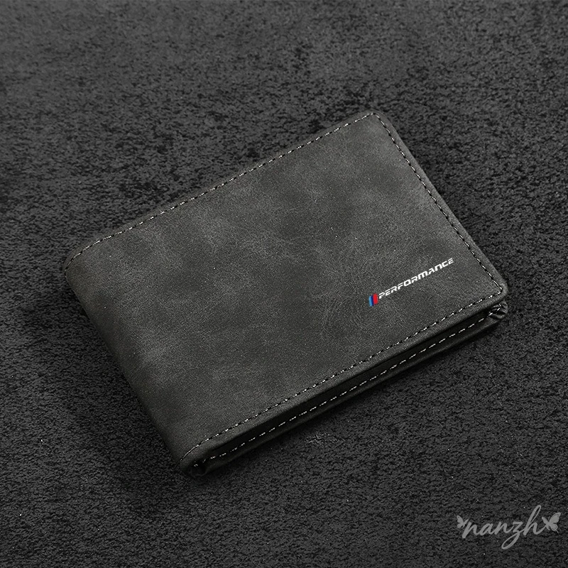 For BMW Performance E46 E39 E60 F10 F20 F30 F15 F16 New Short Men's Wallet High Quality Card Clips Simple Key Bag Accessories view 2