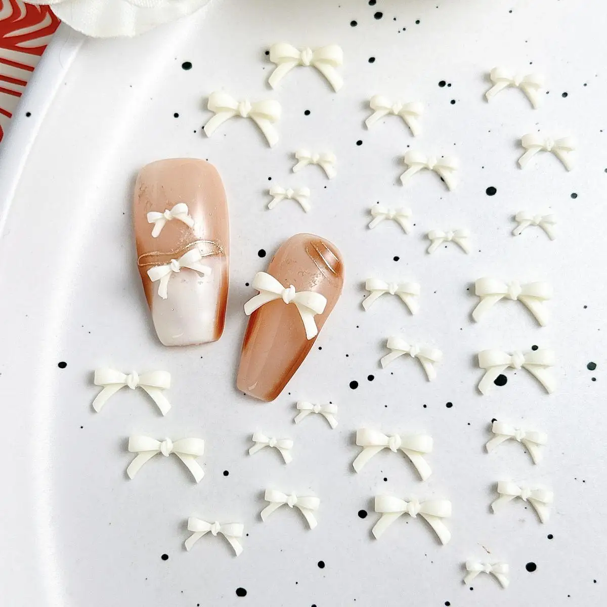 100PCS Fresh Light Yellow Mini Bow Nail Art Decoration Accessories 3D Resin 3-size Bow Nail Charms Supplies for Manicure DIY - Image 5