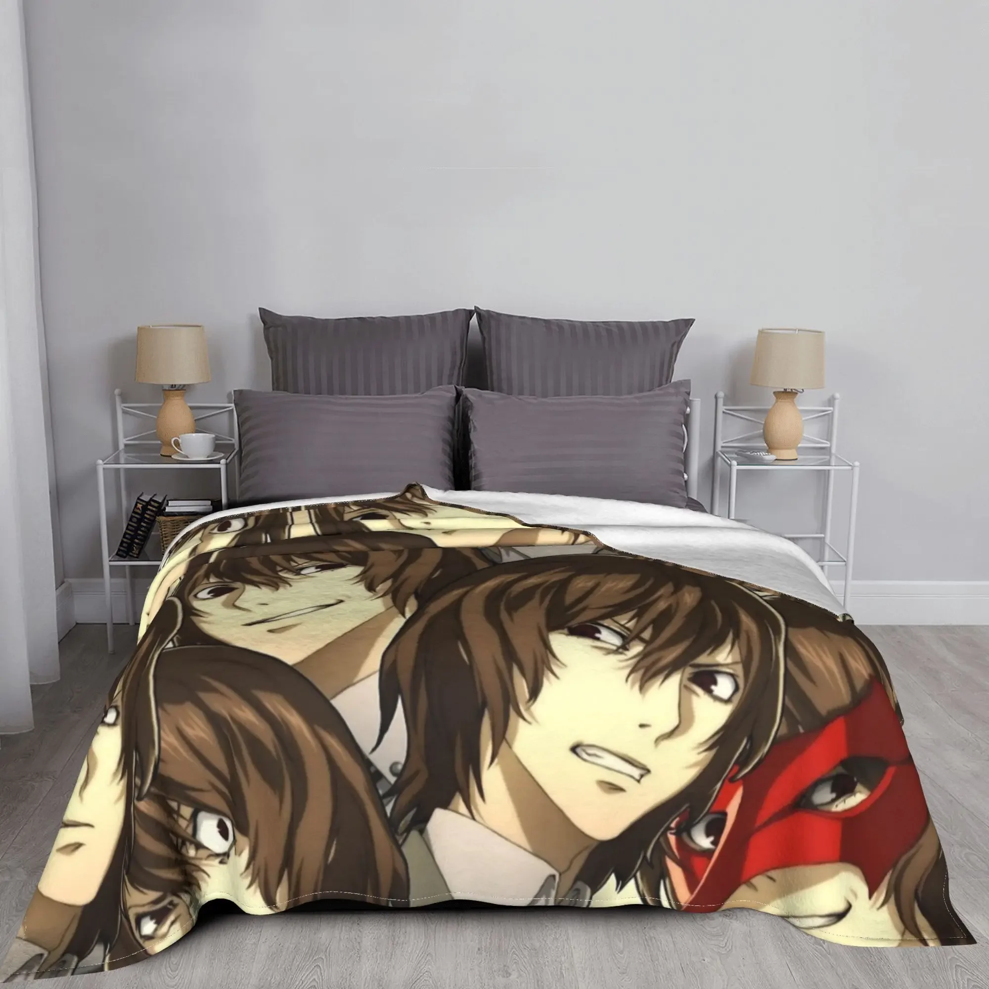 P5R وجوه جورو أكيتشي الفانيلا بطانية مخصصة رمي البطانيات ل أريكة الفراش صالة 200x150 سنتيمتر أفخم رقيقة لحاف #4