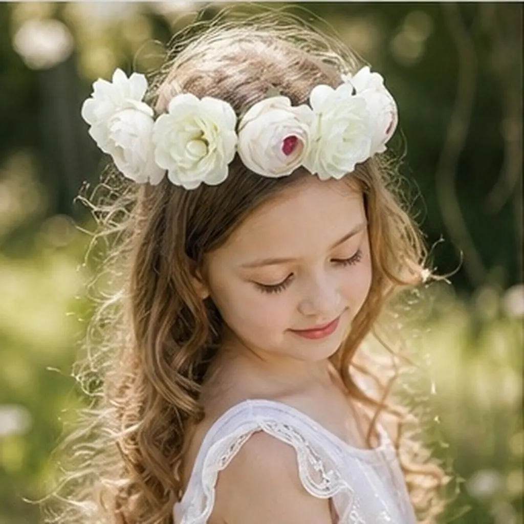 Artificial Peony Rose Headpiece for Bride and Bridesmaid – 2pcs Cloth Hair Band Wedding Accessory