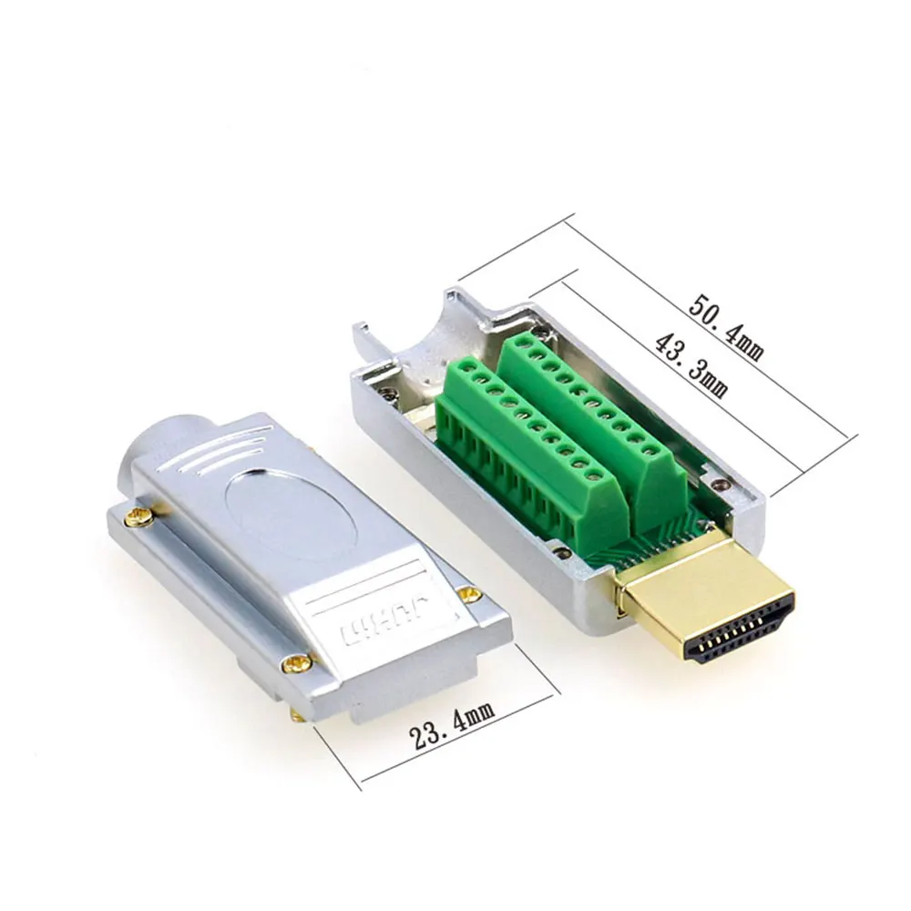 Welding-free Connector HDMI 2.0 Male Plug DIY HD Lines Adapters Support 4K 2K 3D  For HDMI 2.0 / 1.4 / 1.3