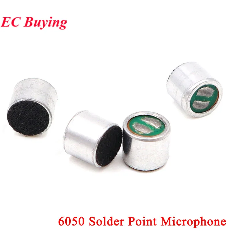 50Pcs/1pc MIC 6050 Waterproof Insulation Capacitive Electret Condenser Microphone 6MM 6*5MM Omnidirectional with wire 2P 1.25MM