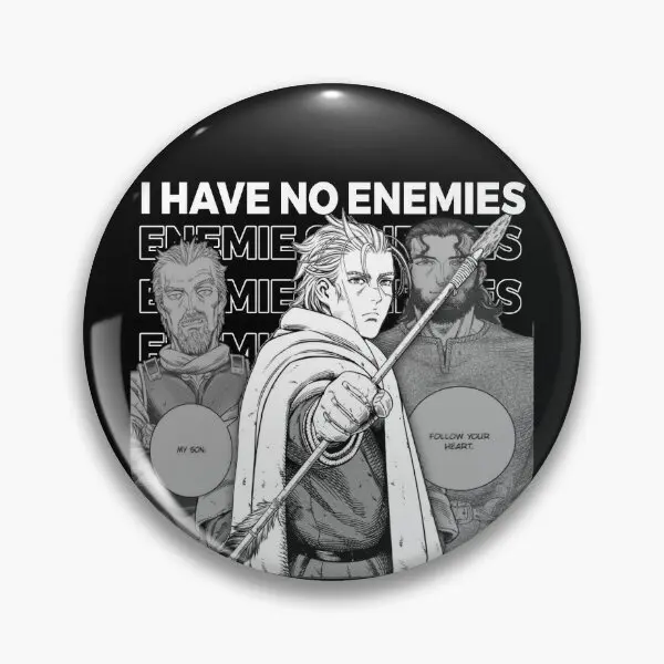 I Have No Enemies Vinland Saga Soft Button Pin Jewelry Creative Cartoon Women Brooch Cute Gift Badge Metal Hat Lapel Pin Lover
