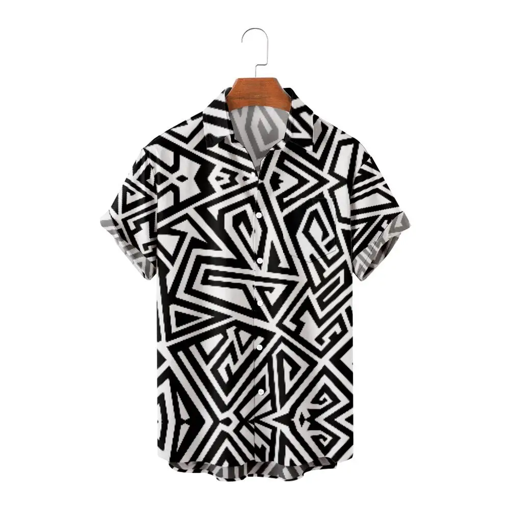 

Мужская рубашка в полоску, с 3D-принтом, в стиле Харадзюку