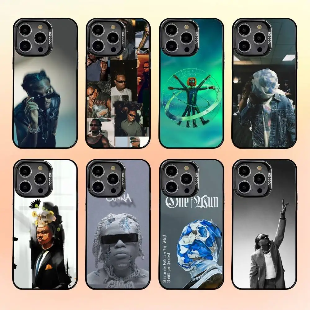 

S-Skybox-G-Gunna Phone Case For iPhone 16,15,14,13,12,11,Pro,MAX Gray Matte Silicone Black Cover