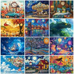 RUOPOTY-Coloring By Numbers Painting Abstract Picture Drawing Canvas Picture Drawing Watercolor Acrylic Handicraft Art Supplies
