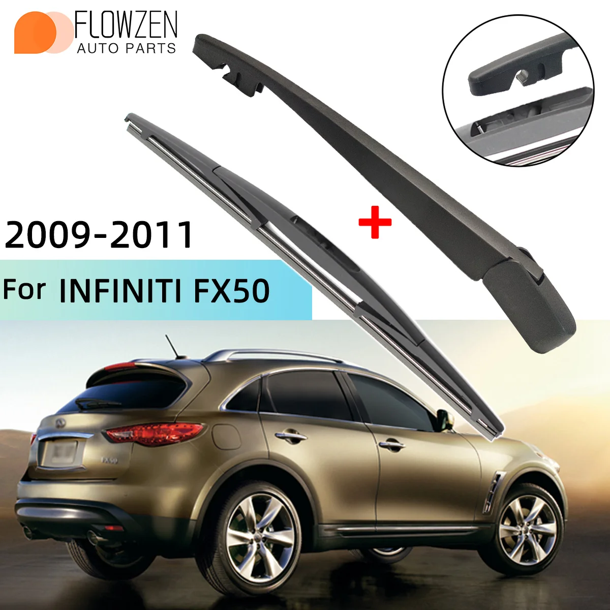 Scheibenwischerblatt & Heckwischerarm-Kit für INFINITI FX50 2009–2011 Heckwischerarmblatt Autozubehör