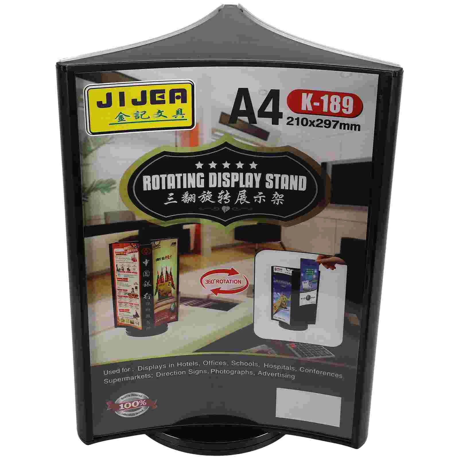 

Price Display Board Shelf Stand Acrylic Menu Holder Triangle Sign Black Desktop