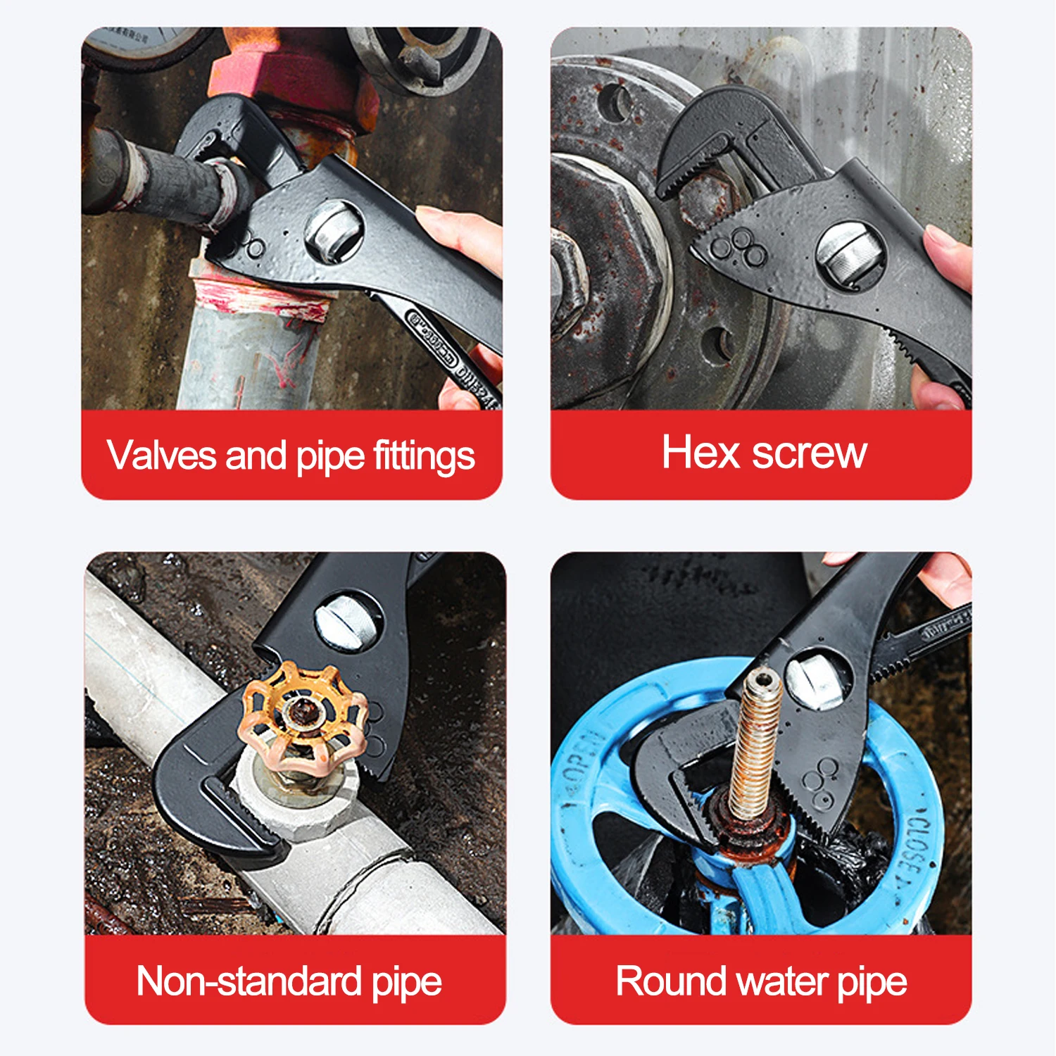 مفتاح ربط وكماشة أنابيب قابلة للتعديل شديدة التحمل 7/10.5 بوصة - صلابة عالية، عزم دوران قوي، قبضة زاوية واسعة، فولاذ كربوني