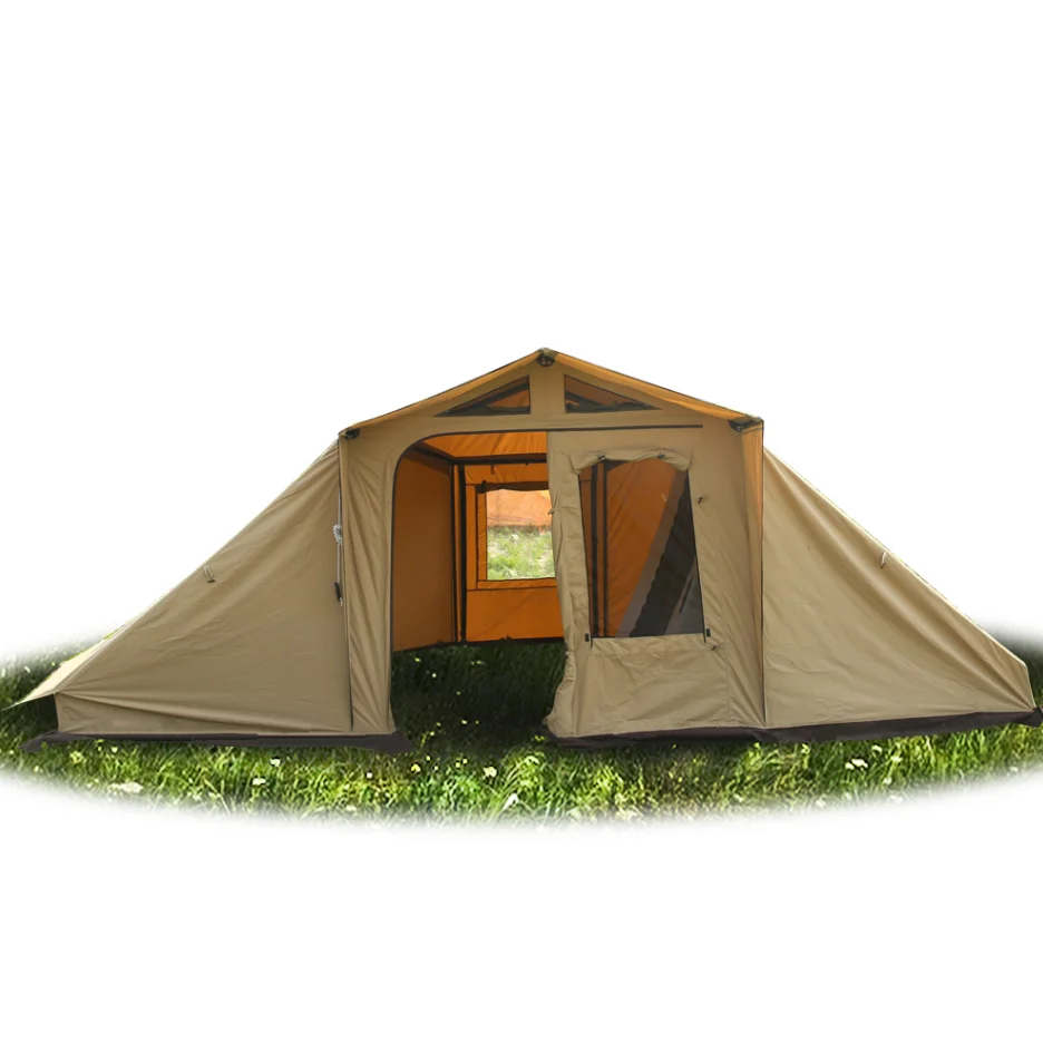 Luxury cabin camping equipment tents 4 person waterproof outdoor family largest camping tentcustom