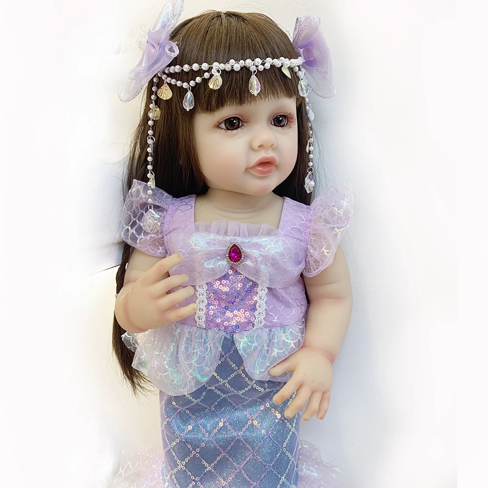 Reborn Doll 55cm 22in Real Dolls Full Body Vinyl neonato realistico Soft Princess Cute Gift Toys for Kids giocattoli per bambini giocattolo