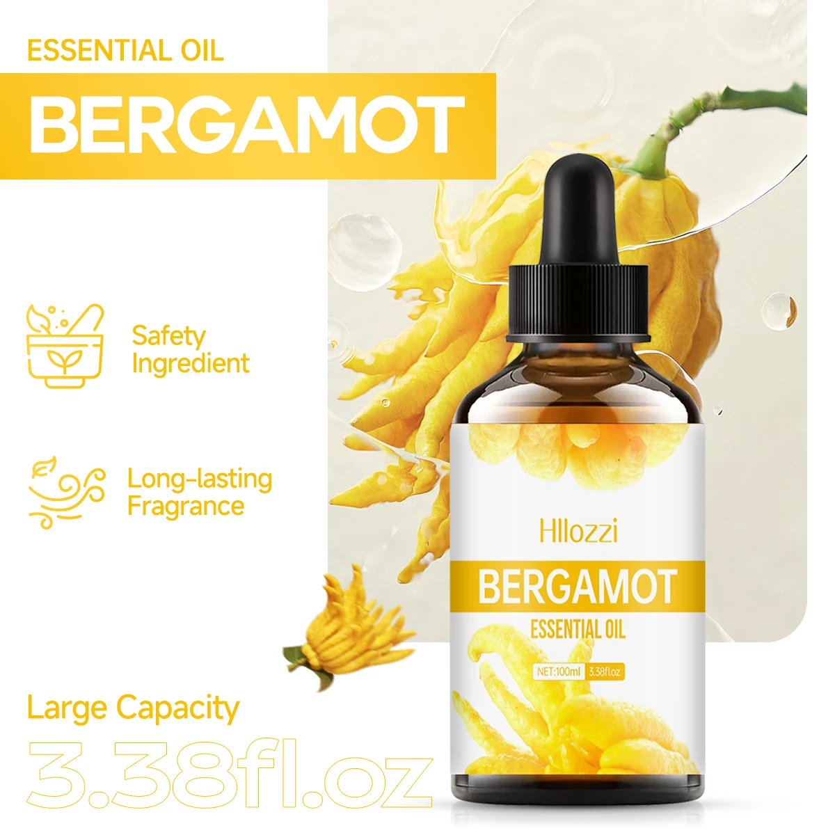 Bergamot Oil, Premium Essential Oil for Hair Care, Home Diffusers, Skin, Spas, Massage and Humidifiers