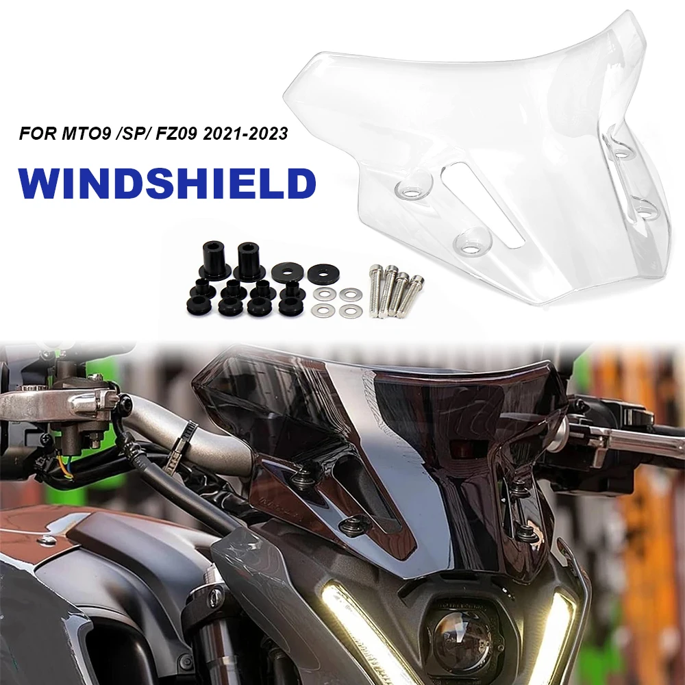 

NEW Motorcycle Accessories Touring Sports WindScreen Windshield Visor Deflector FOR YAMAHA MT-09 MT09 SP FZ09 FZ-09 2021-2023