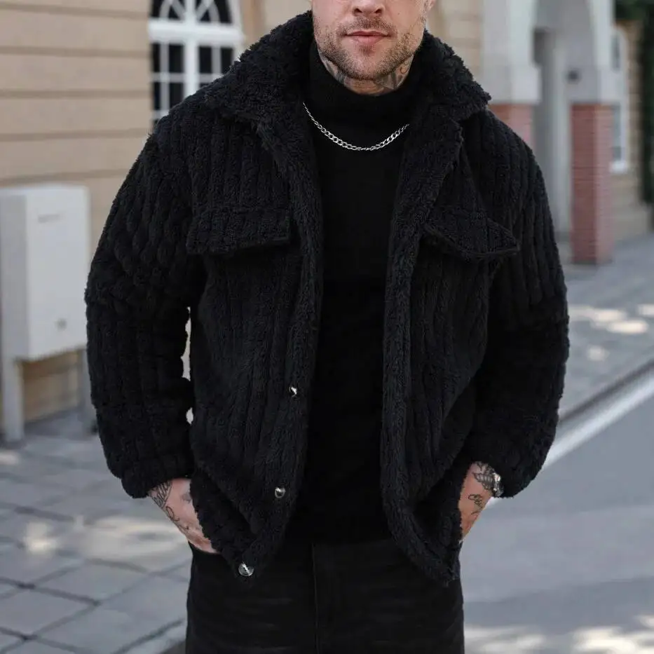 

2026 New European And American Style Fleece Collared Comfortable Casual Men's Jacket