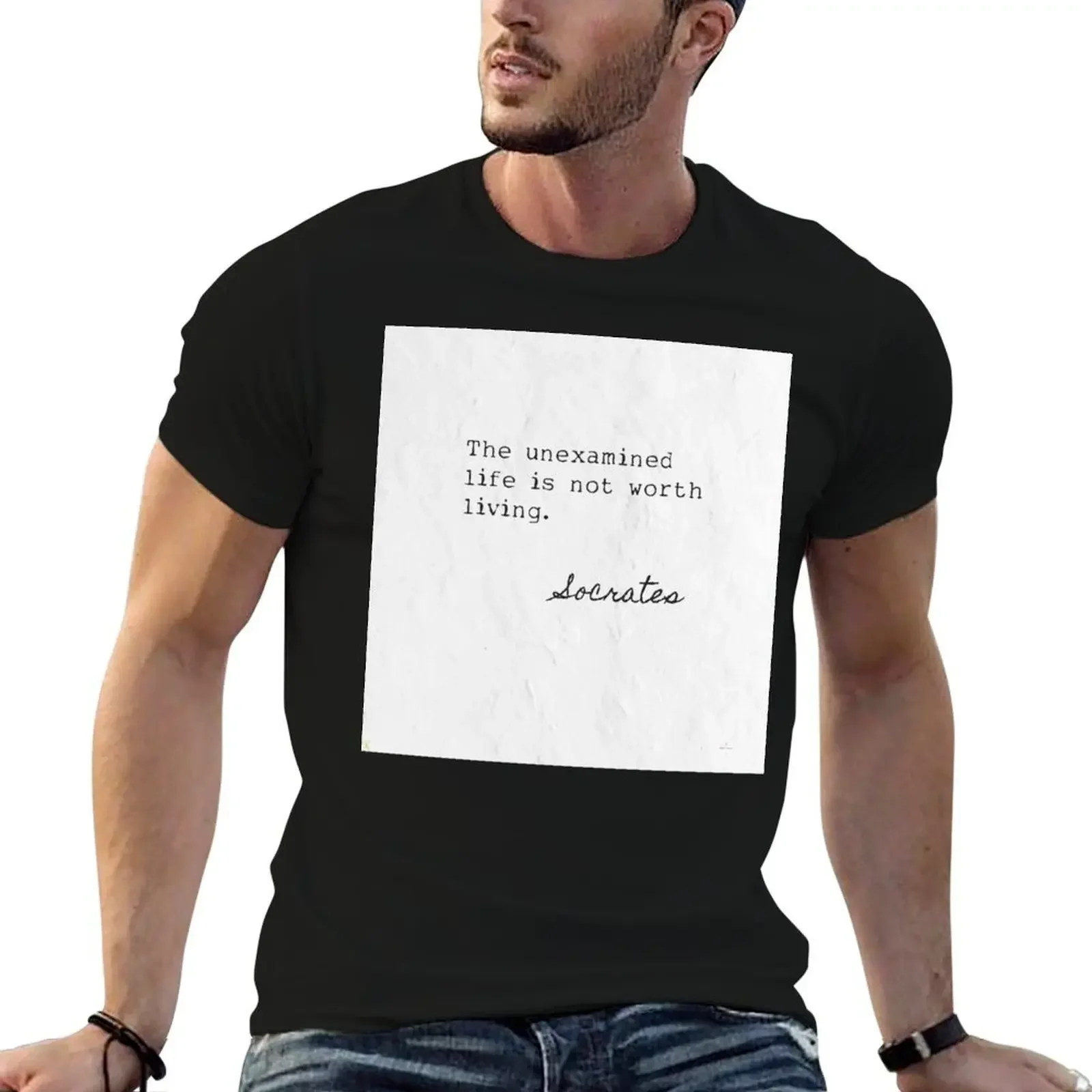 The unexamined life is not worth living. Socrates T-Shirt cute tops sweat kawaii clothes mens vintage t shirts