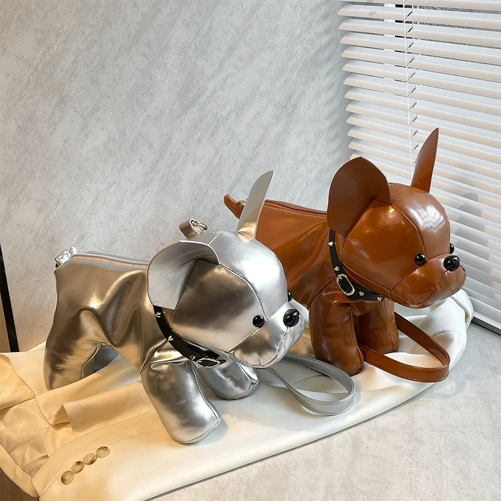 Umhängetasche für Männer und Frauen, Bulldoggen-förmige Handtasche, PU-Leder, verstellbarer Riemen, Umhängetasche, Bulldogge, Umhängetasche für Reisen