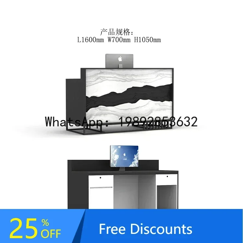 A1  Reception Desk High-end Welcome Desk Imitation Marble Shop checkout page