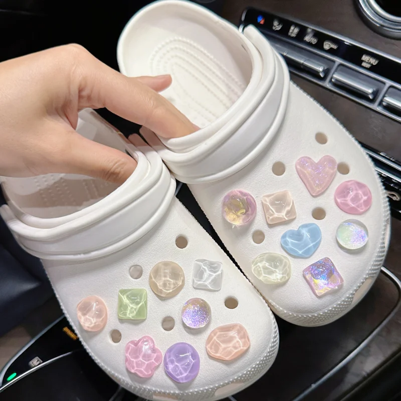 Hot sales DIY Shoes Charms for Hole Shoe Sweet water ripples Accessories Designer Quality Garden Shoe Decoration Girl Gift