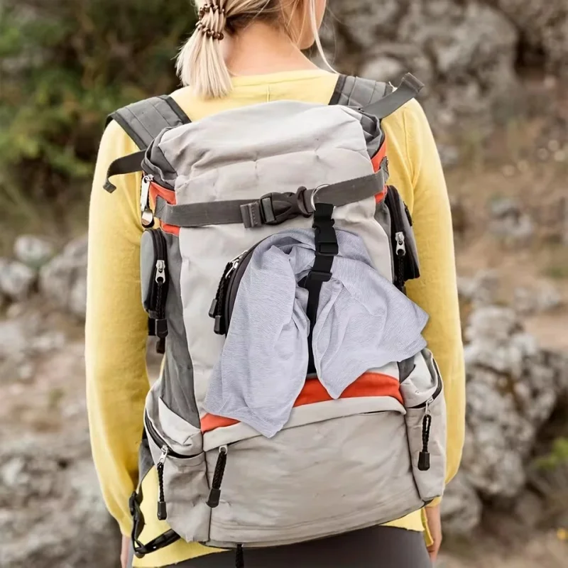 Reisegepäck-Fixiergurt, externer Rucksackgurt, tragbarer Gurt mit Schnellverschluss, Add-A-Bag Gepäckgurt, Jackenhalter – Detail 9