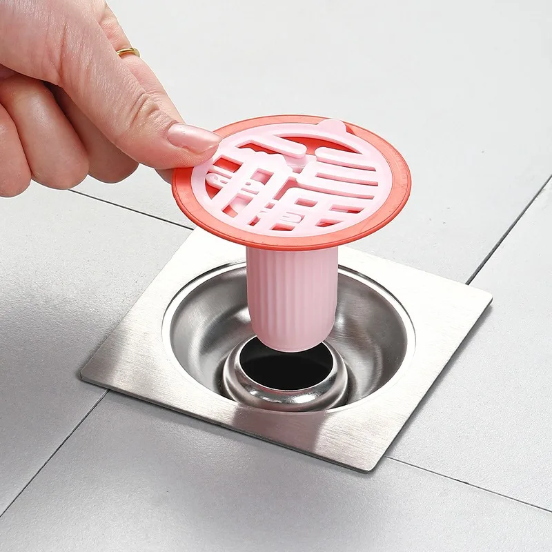 Bathroom Straight Style Hair Stoppers Drain Cover Automatic Closing Odor Proof Floor Drain Core Kitchen Insect Proof Floor Drain