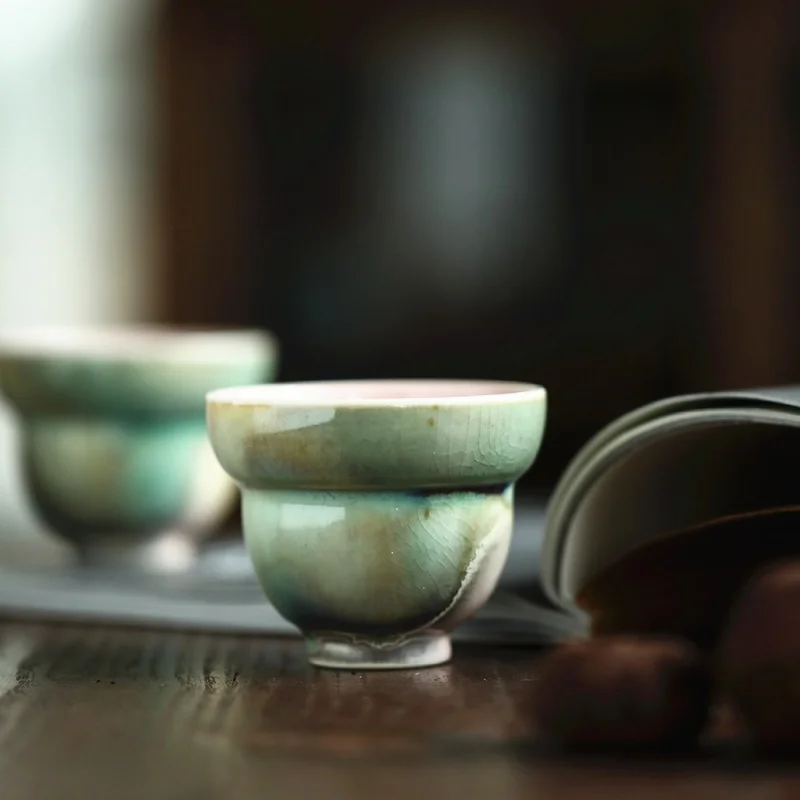 ★Mr. Qing Gourd Cup Fu Lu Cup Juxiang Tea Cup Jingdezhen Handmade Glaze Kiln Tea Cup Gracked Glaze Supportable M