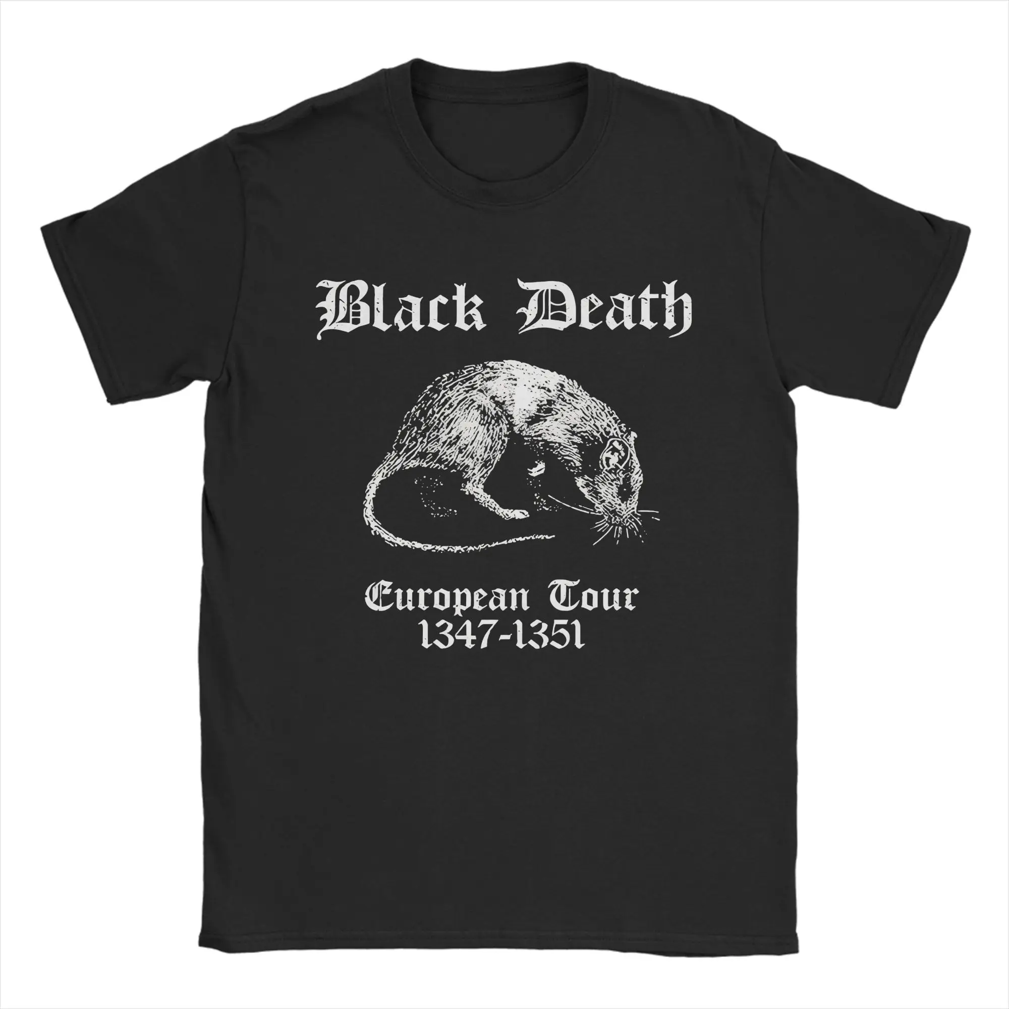 Black Death  T-Shirt for Men Women Dark Humor Medieval Plague Rat Cotton Tees Round Neck Short Sleeve T Shirts Gift Idea Clothes