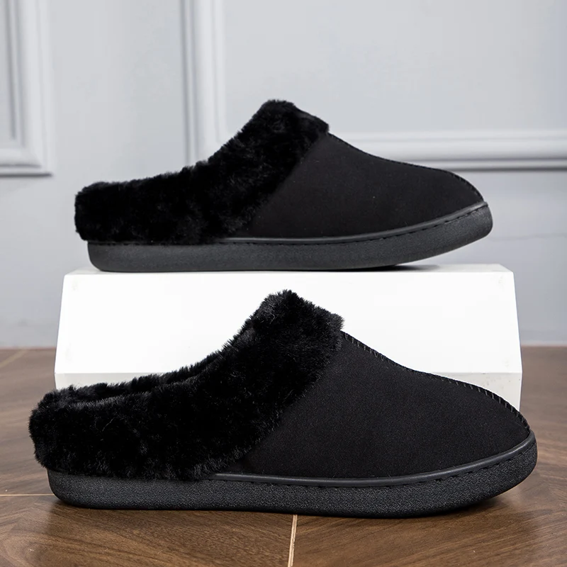 

YRZL домашние тапочки для мужчин, теплая термонечеткая нескользящая домашняя обувь, удобные легкие зимние мужские домашние тапочки без шнуровки