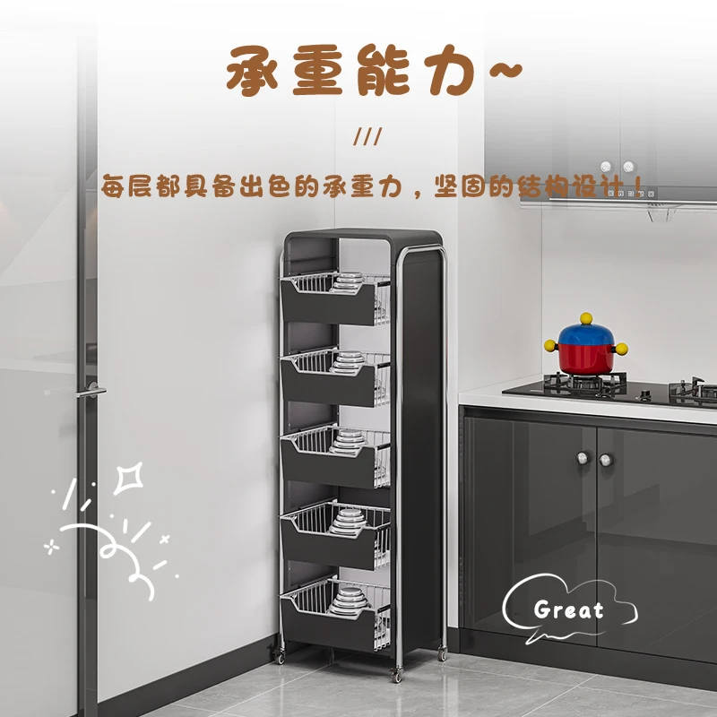 أرفف خضروات متعددة الطبقات للمطبخ، سلال خضروات ممتدة من الأرض حتى السقف للفواكه #5