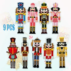 9PCS Nutcracker Patch Iron on Embroidered Patch Festival Nutcracker Applique for Christmas Decoration Xmas Nutcrackers
