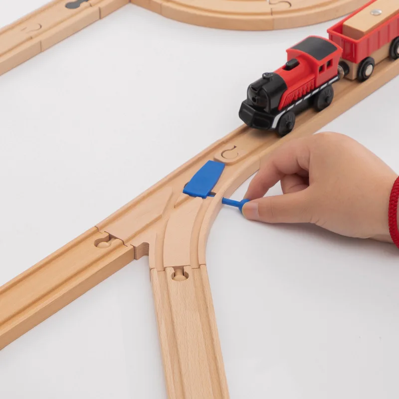 Arten von Holzschienen Zubehör Buche Holz Eisenbahn Bahngleis Spielzeug fit für Biro alle Marken Holzschienen Kinder Bildung Spielzeug