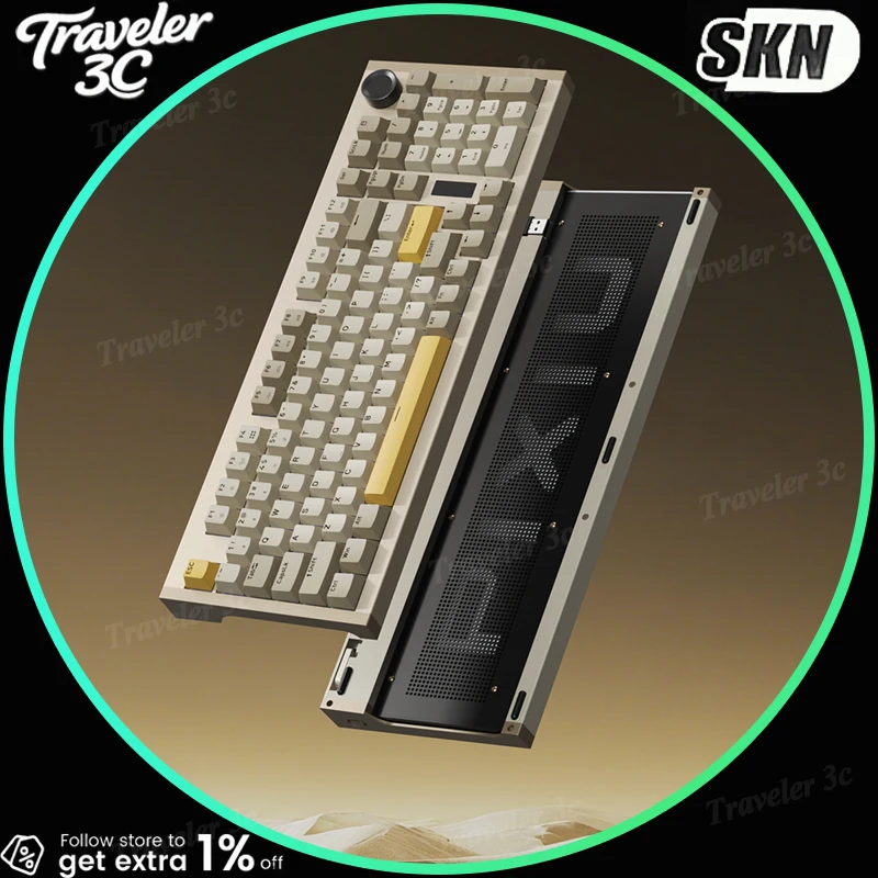 

SKN PIXIU 96Ultra Wireless Three Mode Dual 8K Mechanical Keyboard Customized Gasket Hot Swap Aluminum alloy 6000MAH 0.125ma PC