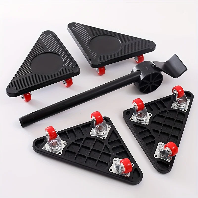 New Heavy Duty Furniture Lifter Transport Tool Furniture Mover set 4 Sliders 1 Wheel Bar for Lifting Moving Furniture Helper