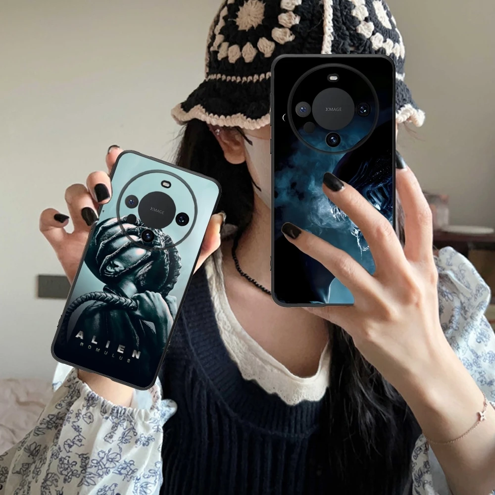 Painting Alien Romulus Mobile Cell Phone Case for Huawei Mate 60 50 40 30 20 10 Pro Plus Lite E 5G Black Soft Phone Cover Shell