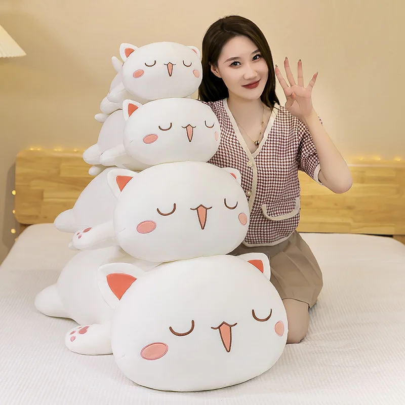 Kawaii Mitao Cat Plush Doll Lying Cats Cartoon Stuffed Cushion Toys Cute Animal Dolls Pillow Couple Gifts Kid Birthday Xmas Gift