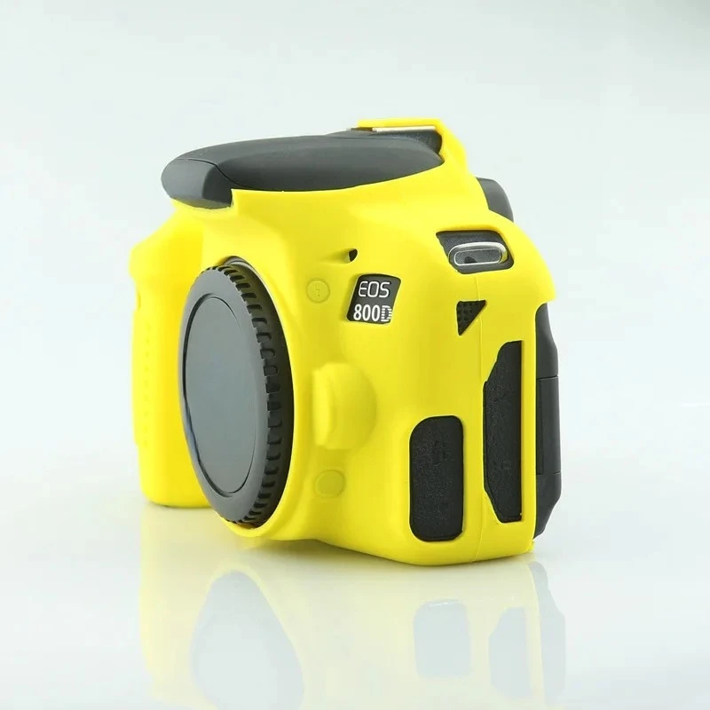غطاء حماية لحقيبة الكاميرا، لهاتف Canon 800D حافظة سيليكون مفردة كبيرة أسود/مموه/أحمر/أصفر + طبقة مقسى مجانية #5