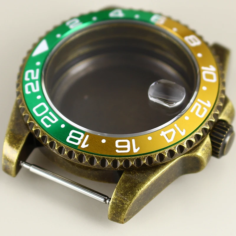 مناسبة لتعديل علبة الساعة NH35 316 من الفولاذ المقاوم للصدأ بإطار GMT وزجاج الياقوت المتوافق مع قرص 28.5 مم #2