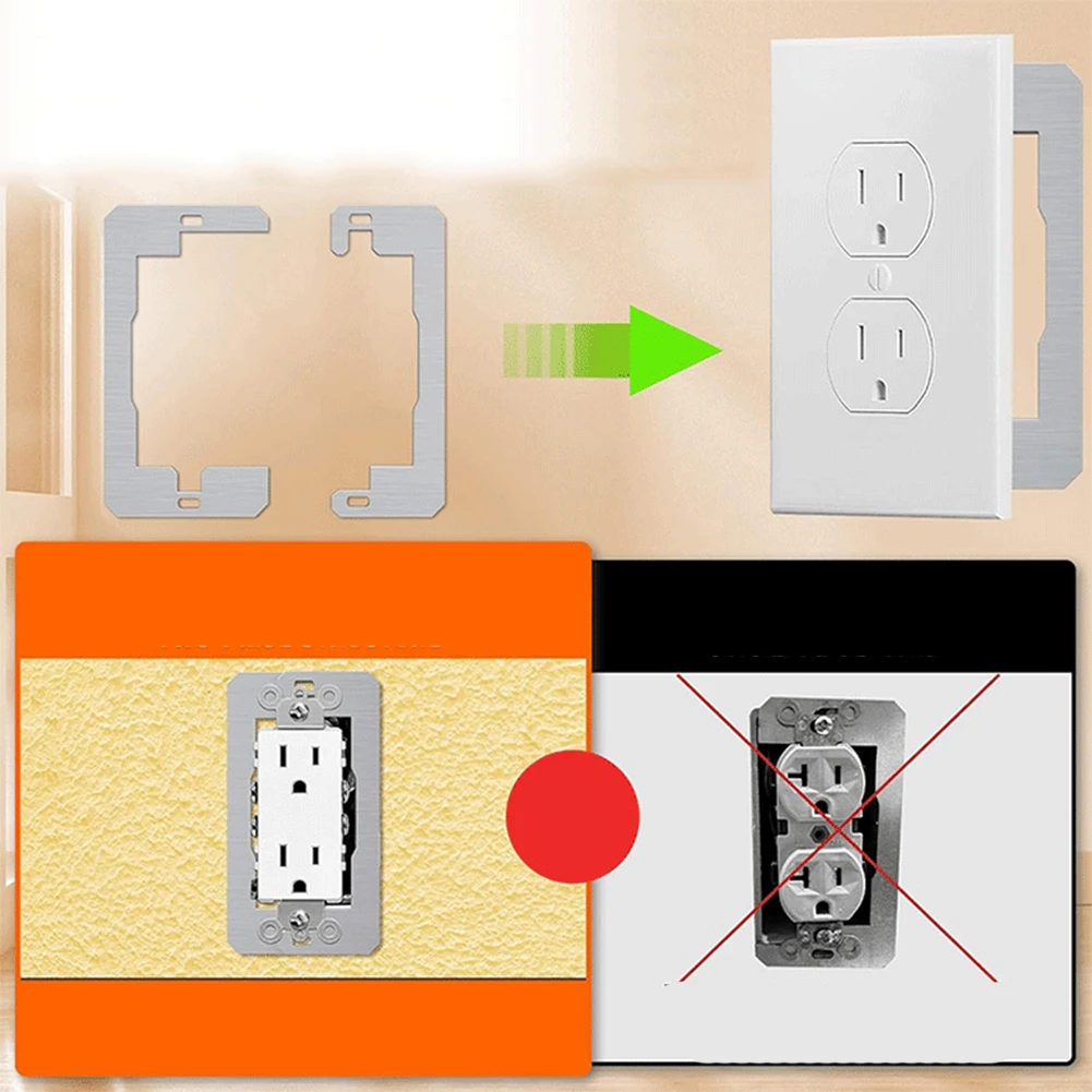 Stainless Steel Spacer Kit for Electrical Wall Plates to Improve Fit and Functionality on Standard US Outlet Boxes