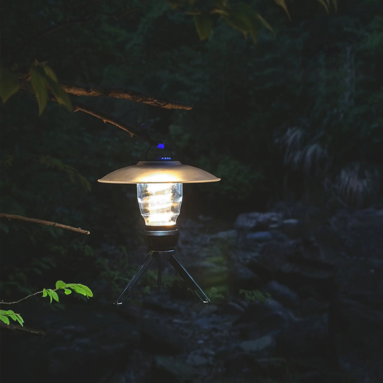 Outdoor Camping Lantern with Tripod Dimmable Rechargeable LED Camping Tent Light Portable Camping Lamp Warm Light Tent Lantern