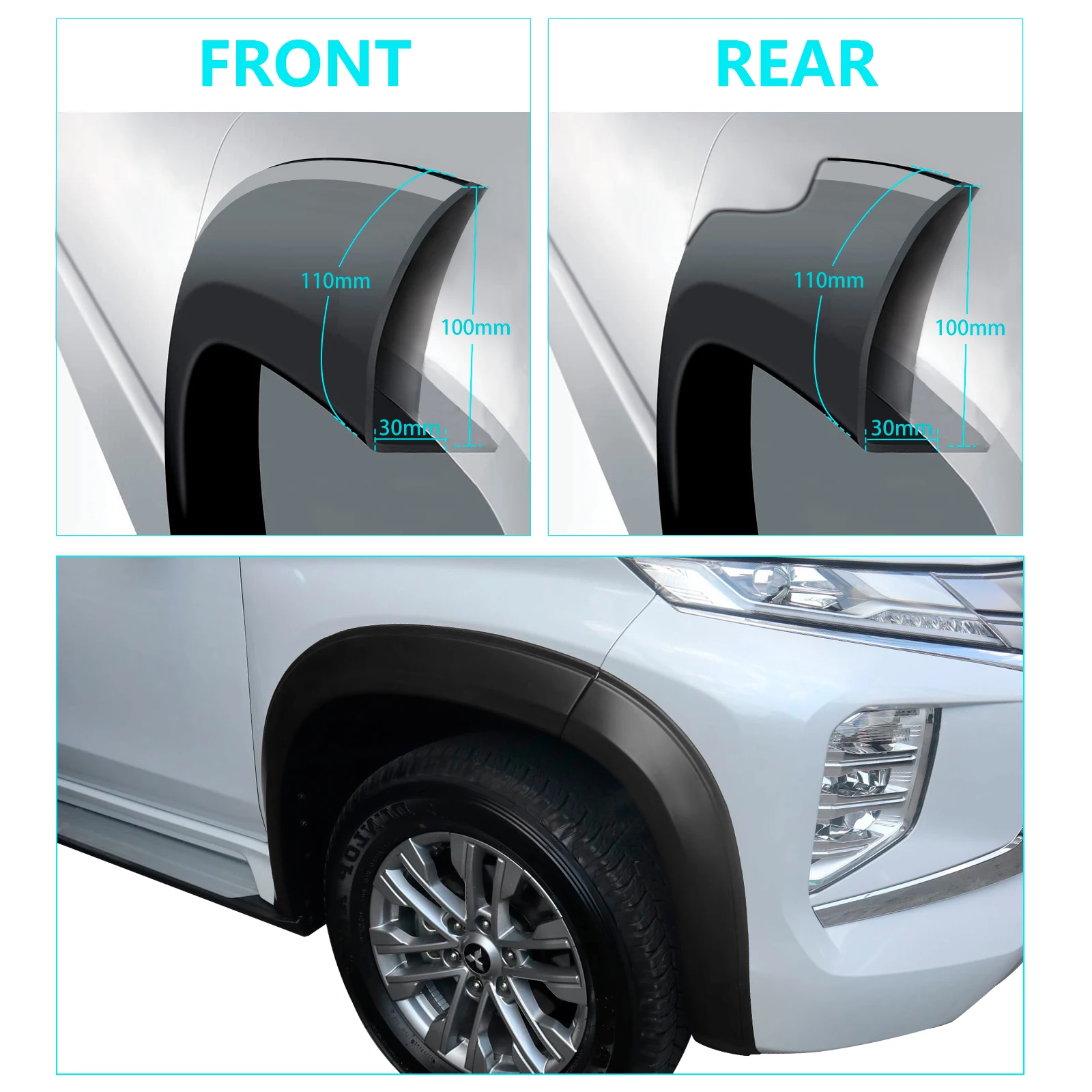 Mudguards Fender Flares Wheel Arch for Mitsubishi Pajero Sport 2020 2021 2022  2023 Matte Black Car Accessories