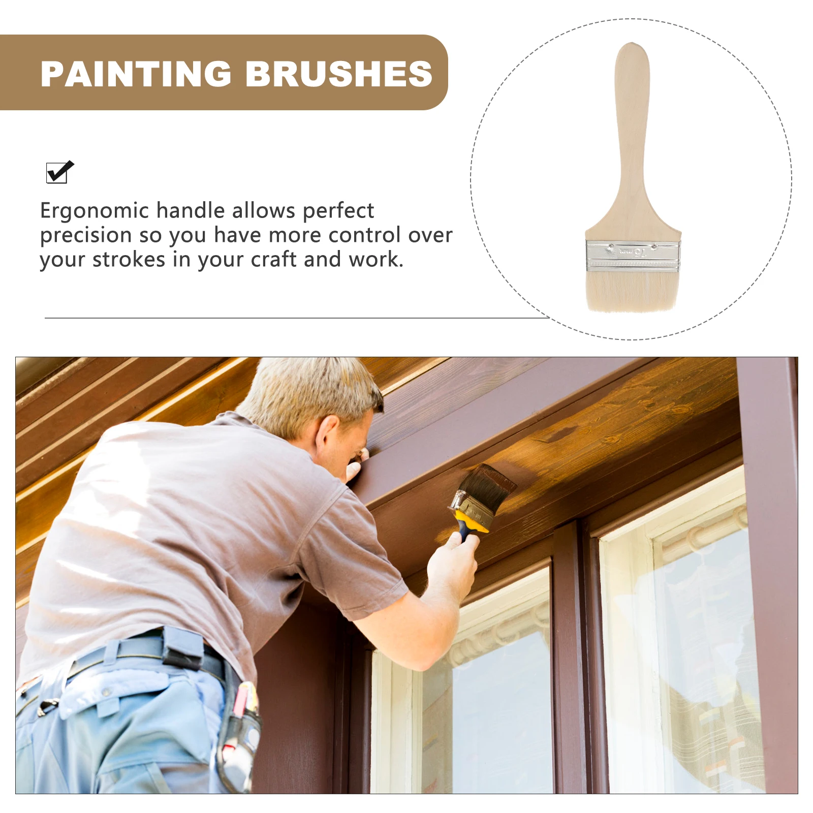 

10Pcs Thickened Chip Paint Brushes Ergonomic Design Even Color Distribution For Glazes Oils Wall Paints Varnishes