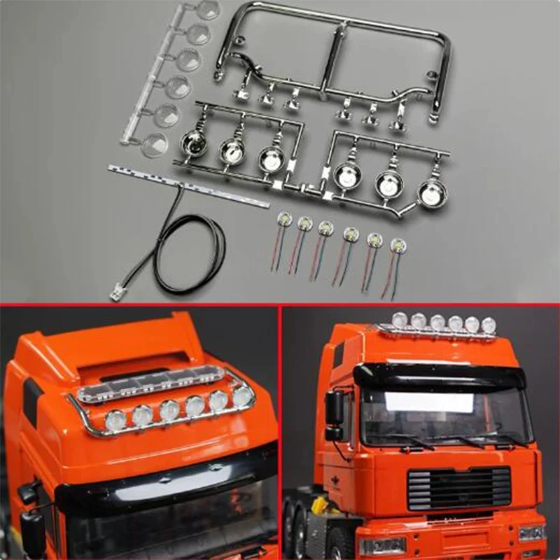 

1:14 Scale LED Plating Roof Spotlight Irradiation Lamp for Tamiya RC Truck Tipper Car SCANIA 770S 56368 VOLVO ACTROS MAN LESU